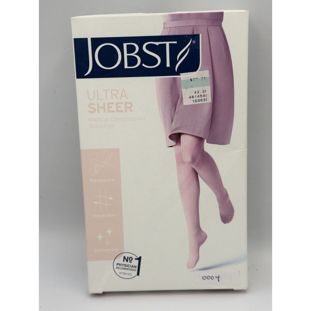 JOBST UltraSheer Compression Stockings Knee High Natural Large 15-20 mmHg CT NEW